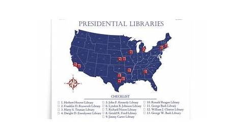 Map Of All Presidential Libraries