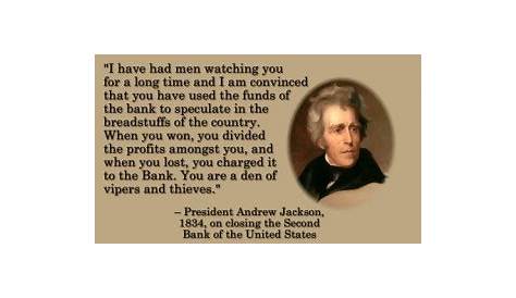 Andrew Jackson Bank Quotes. QuotesGram