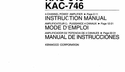 Free Audio Service Manuals - Free download Kenwood KAC 846 Owners Manual