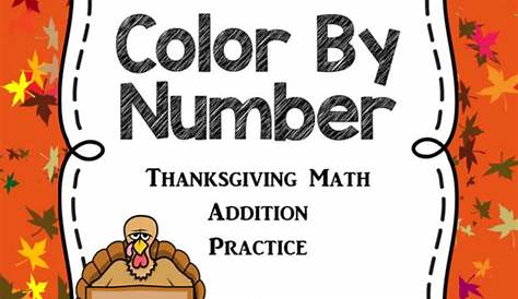 Color by Number Thanksgiving Math Practice - Addition | Teaching Resources