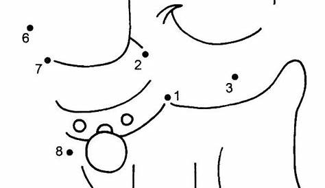 Dog dot to dot coloring pages for kids Dot To Dot Printables, Preschool