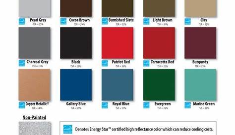 Metal Roof Color Chart - Metal Roofing Colors - Union Corrugating