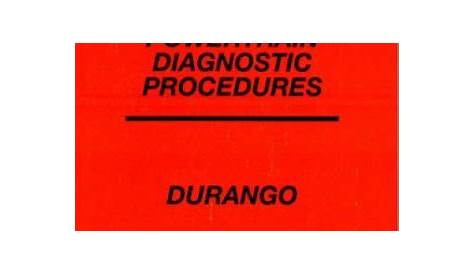 Dodge Durango Powertrain Diagnostic Procedures Manual 2000 Used