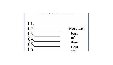 grade 1 spelling worksheet