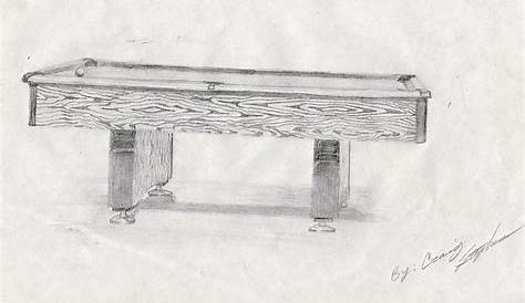 pool table drawing | older drawing of a pool table | By: Original