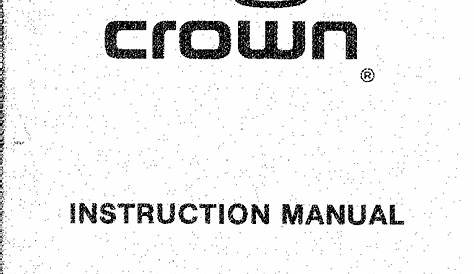 CROWN POWER-LINE TWO 2 INSTRUCTION SCH Service Manual download