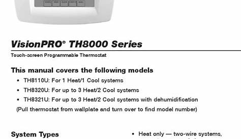 Honeywell VisionPro 8000 Install Instructions | Thermostat | Heat Pump