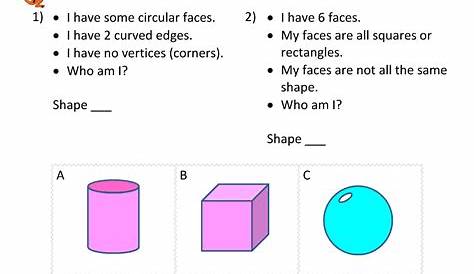 geometry 3d shapes worksheet