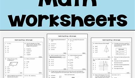 math worksheet printable 6th grade