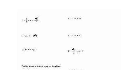 50 Solve Trig Equations Worksheet