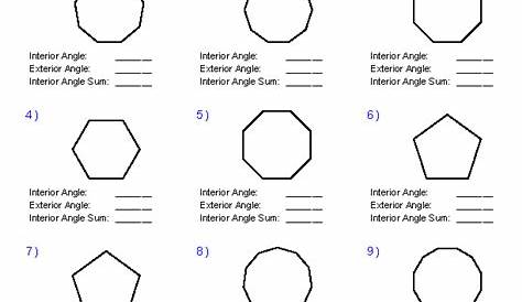 sum of interior angles worksheets answers