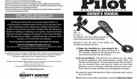 bounty hunter land star owner's manual