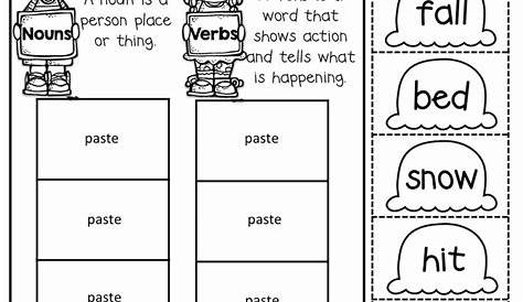 50 Nouns And Verbs Worksheet