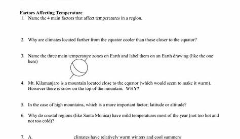 Climate Worksheet Earth Science : Cbse Class 5 Social Science Climate