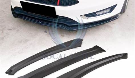 3PCS Matte Black Front Bumper Lip Body Kit Spoiler For 2015-2018 Ford