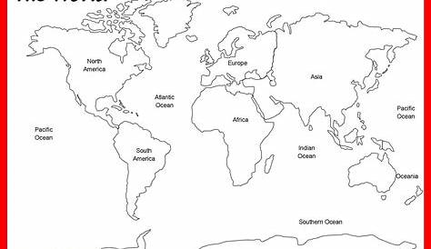Continents Map Printable