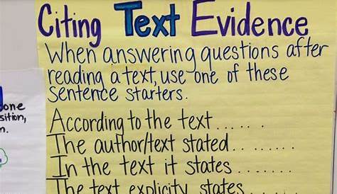 8th Grade Citing Textual Evidence Worksheet