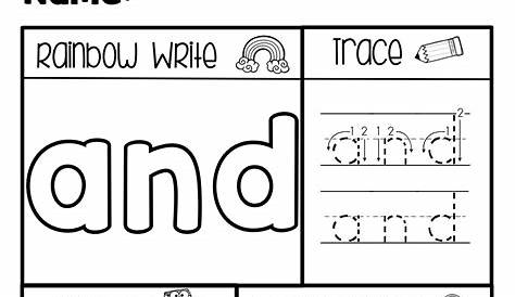 pre kindergarten sight words worksheet