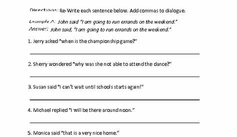 Writing Dialogue Worksheet. Worksheets. Kristawiltbank Free printable