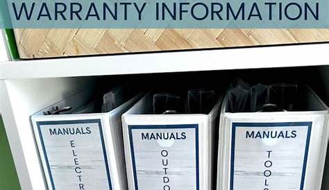 how to organize manuals and warranties