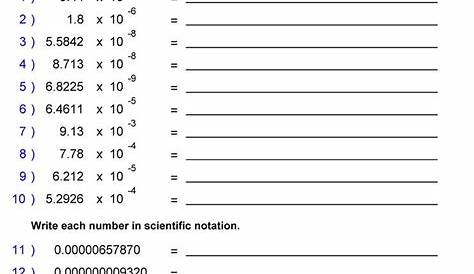 grade 6 scientific notation worksheet