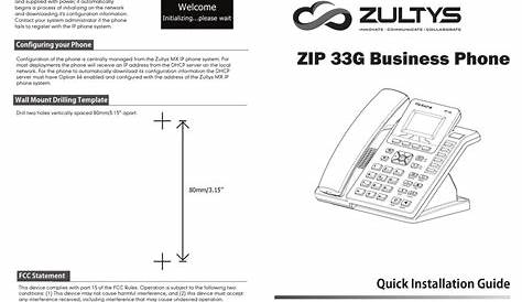 zultys zip 36g manual