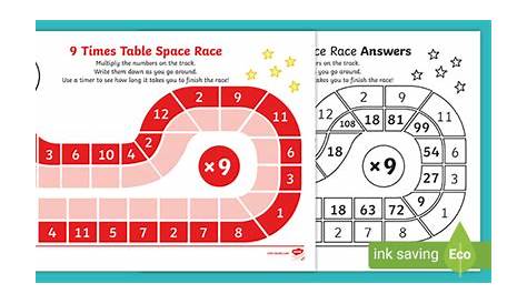 space race worksheet