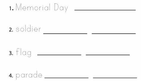 memorial day vocabulary worksheet