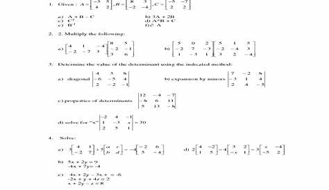 Matrix Multiplication Worksheet - Free Printable
