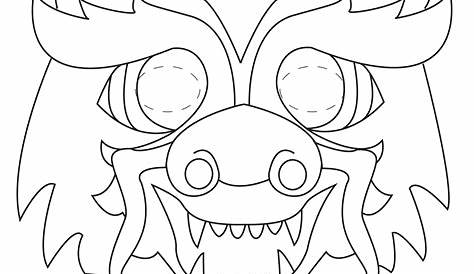 Chinese New Year Dragon Mask Coloring Page | Free Printable Coloring