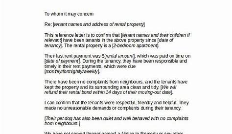 sample reference letter from landlord