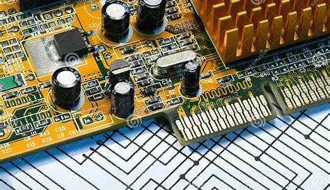 Closeup of Electronic Components, Printed Circuit Board, Unit, Part