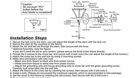 ASSEMBLY AND INSTALLATION INSTRUCTIONS Patriot Lighting | Manualzz