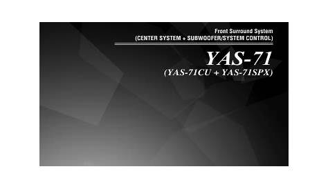 Yamaha Yas 71 Yas 81 Owner's Manual