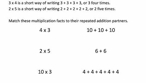 repeated addition and multiplication worksheets