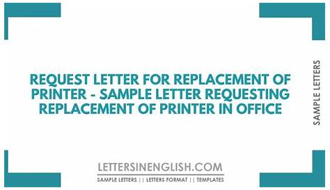 sample request letter for repair of printer