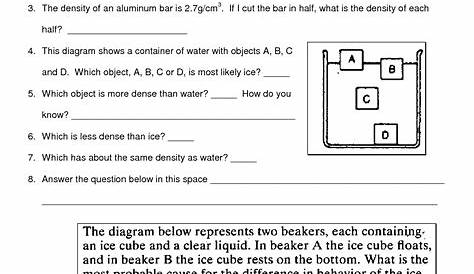 mass volume and density practice problems & review worksheet