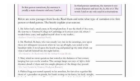 identifying point of view worksheets