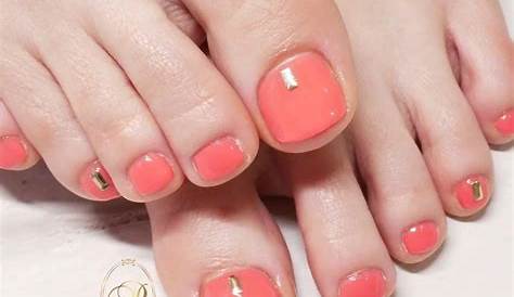 フット ネイル ワンカラー オレンジ Footnail☆ 今年初！！ 夏らしく蛍光！ ジェルセルフ蛍光色蛍光