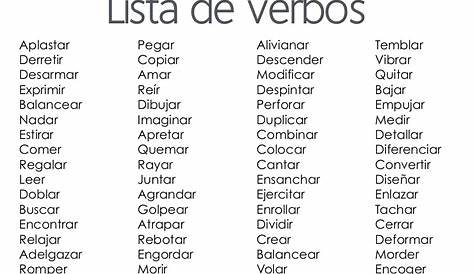 Los verbos más usados en español | Verbos, Lista de verbos, Lenguaje