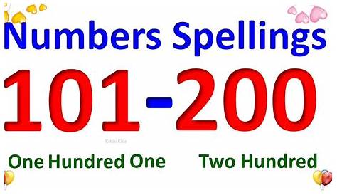 101 To 200 Spelling English Numbers With YouTube