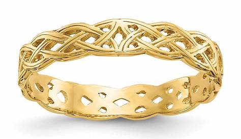 Irish Wedding Ring - Ladies 14k Gold Diamond Pave Celtic Knot Claddagh