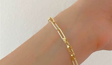14k Paper Clip Bracelet 5 Mm Bracelet 14k Solid Gold oval Etsy UK