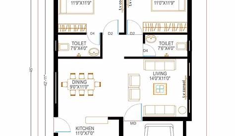 15 40 House Plan 2 Bhk × North Face Bedroom Map Naksha YouTube