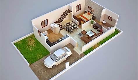 1540 Duplex House Plan 3d Design Idea 12x17 With 4 Bedrooms s S