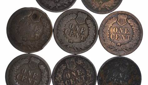 1800 Indian Head Penny Lot Of 10 's 18801889 Cents Us Coin Collection