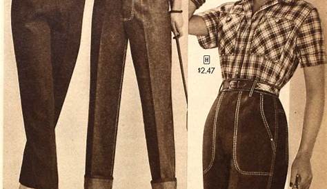 Vintage 1950s Denim Jeans Pants Pedal Pushers Clam Diggers Rockabilly