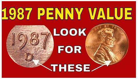 1987 Penny Error List Value Price Chart History & Varieties