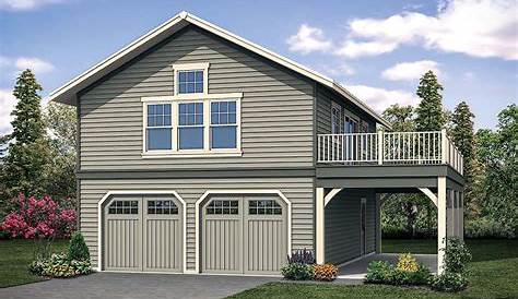 2 Car Garage With Loft Apartment Plans - Garage and Bedroom Image