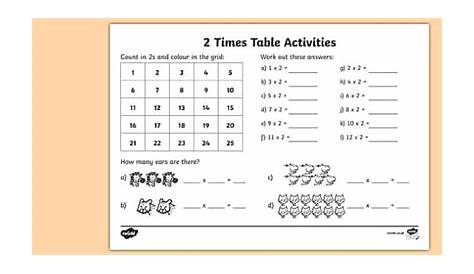 FREE! - 2 Times Table Worksheet and Activity - Math Resource - Twinkl